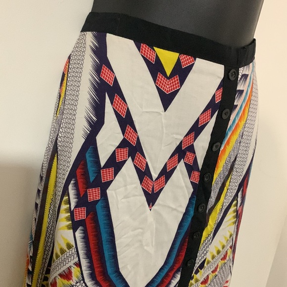 Mink bright/colourful sassy  faux button down the  front skirt,zipper at side - Picture 4 of 7